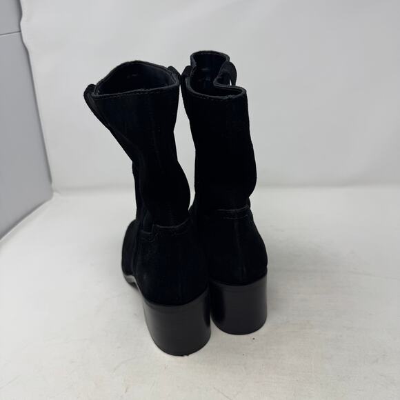 Steve Madden Black Suede Romney Mid Heel Boots Women’s 7.5 - Picture 5 of 11